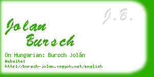 jolan bursch business card